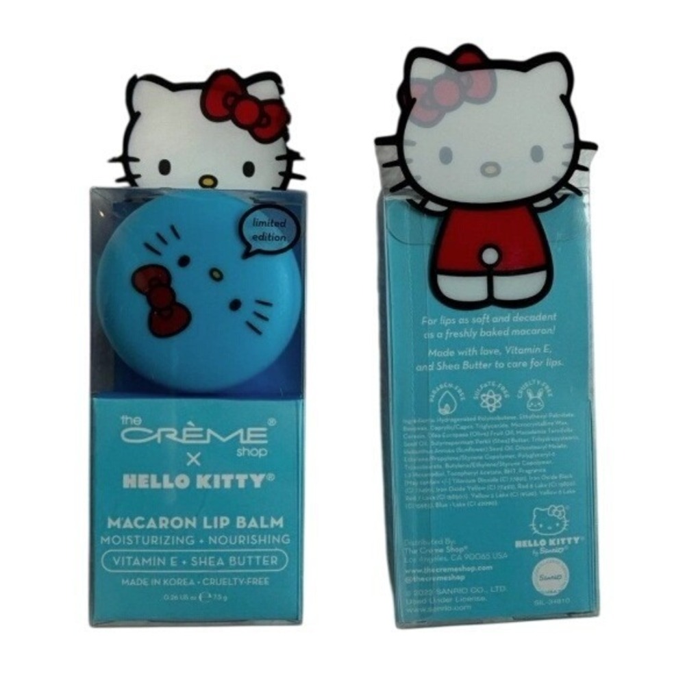 2 x Crème Shop Hello Kitty Cool Mint Macaron Lip Balm Chapstick Limited Edition